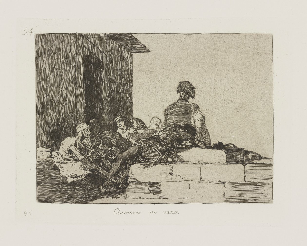 Klater forgjeves. (Appeller er forgjeves.), pl. 54 fra serien The Disasters of War av Francisco de Goya