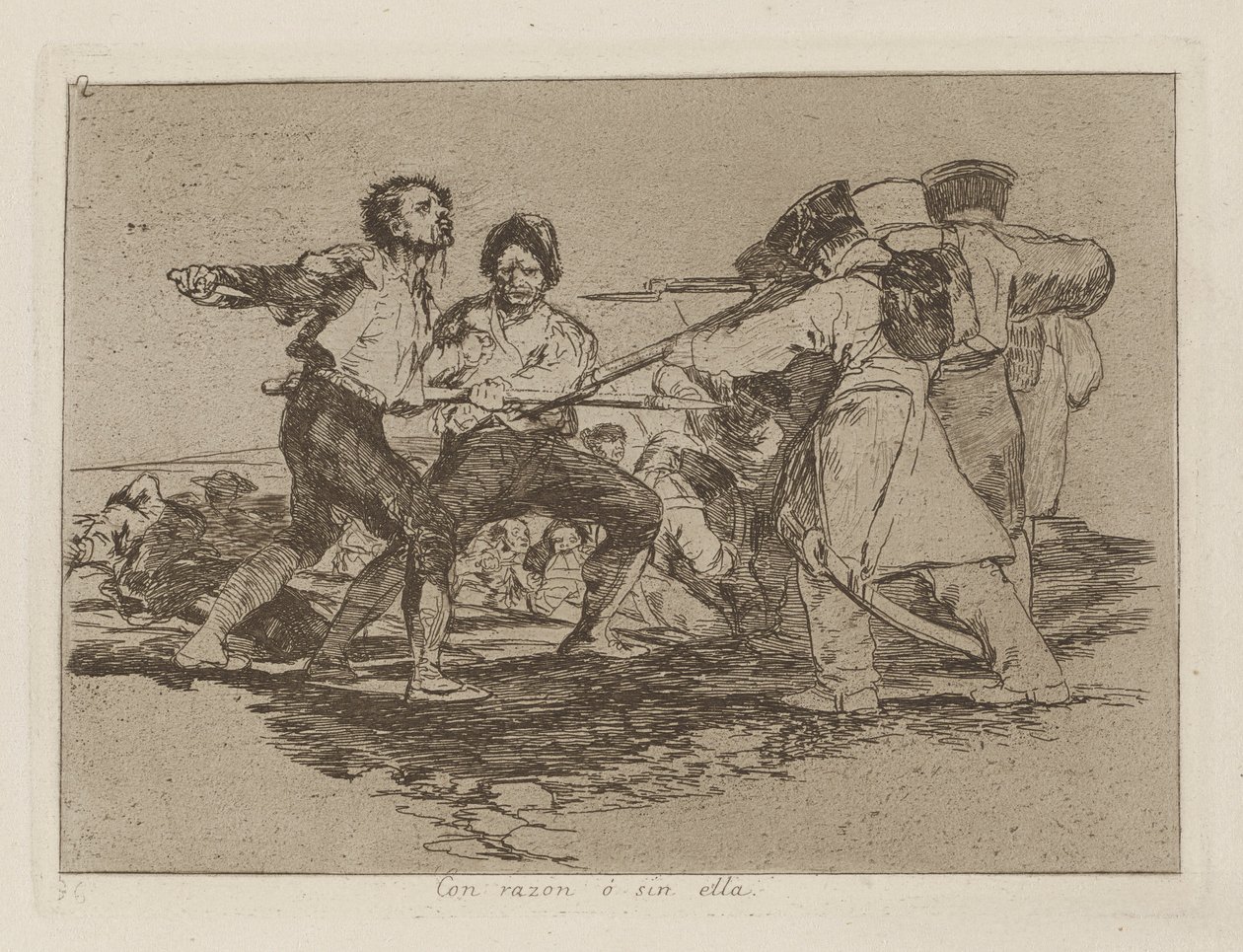 Med grunn? uten henne (med rette eller feil), pl. 2 fra serien The Disasters of War av Francisco de Goya