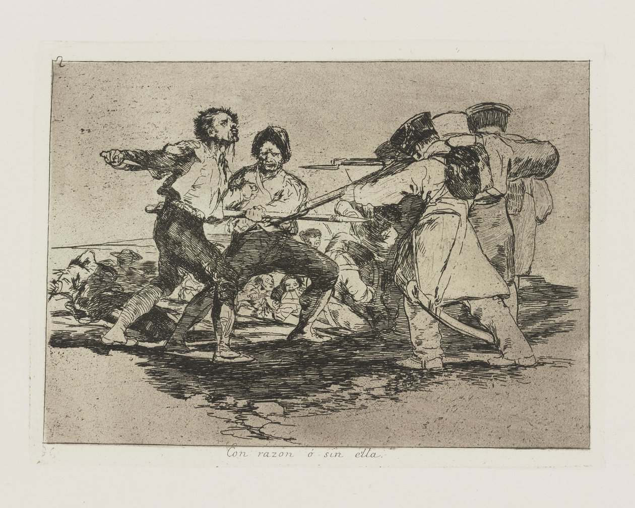 Med grunn? uten henne. (Med rette eller feil.), pl. 2 fra serien The Disasters of War av Francisco de Goya