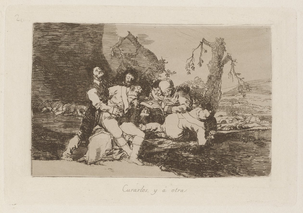 Kur dem, og ? en annen (Get Them Well, and On to the Next), Plate 20 fra The Disasters of War (The Disasters of War) av Francisco de Goya