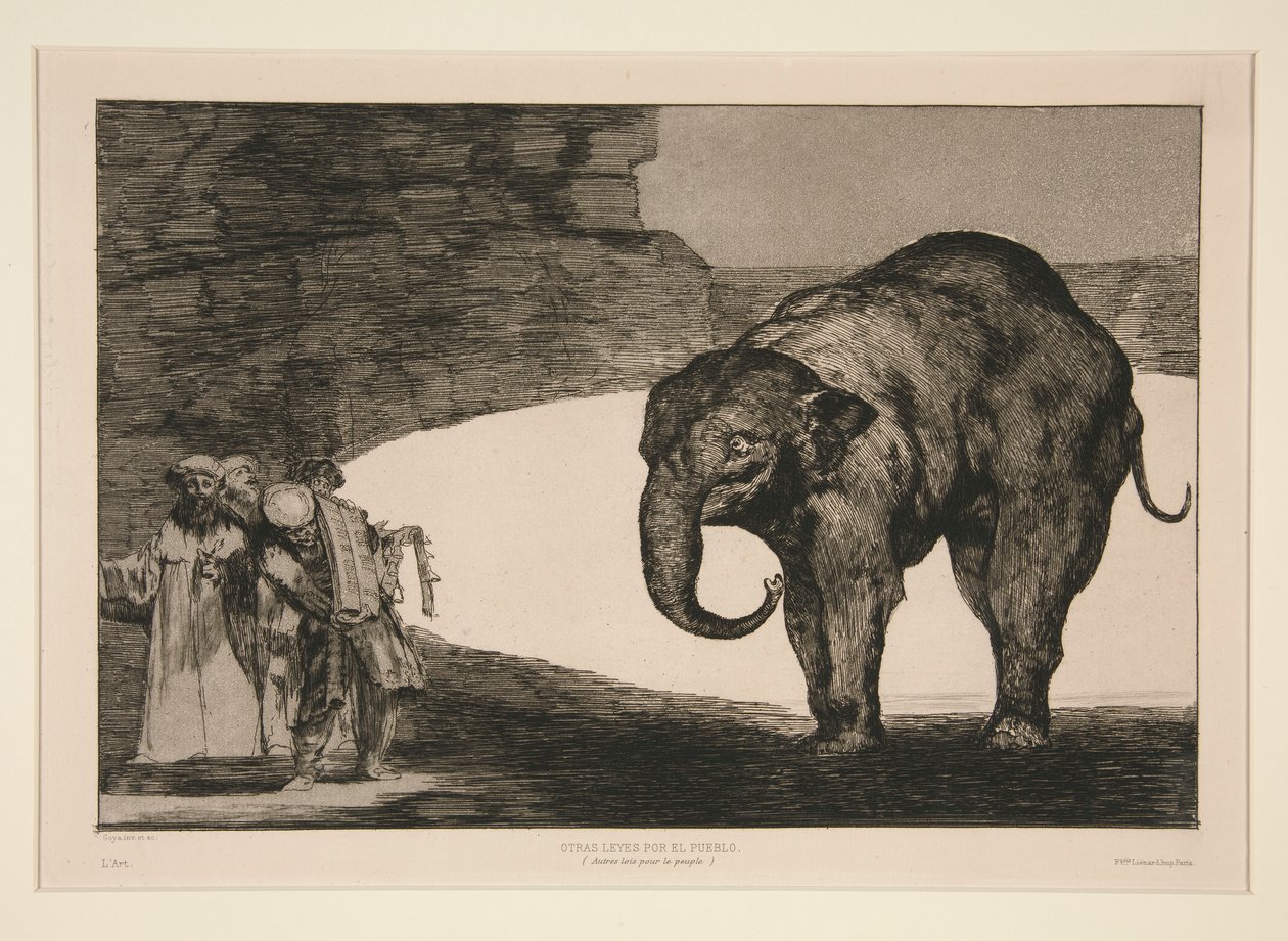 Disparate de bestia (Animal Folly), unummerert plate fra serien Los proverbios av Francisco de Goya