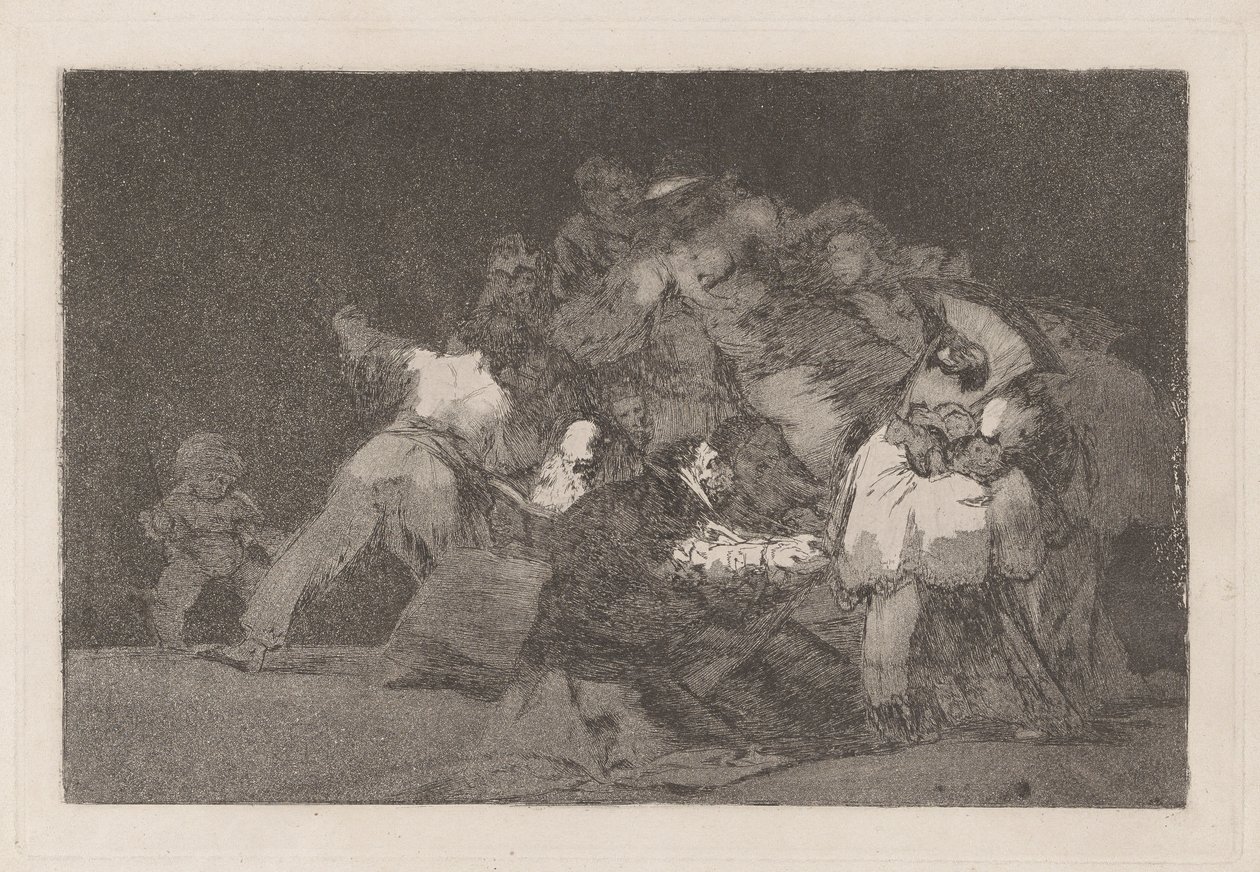 General Folly, også kjent som One of the Cat and the Dress of a Devotee, fra serien Los disparate (The Proverbs) av Francisco de Goya