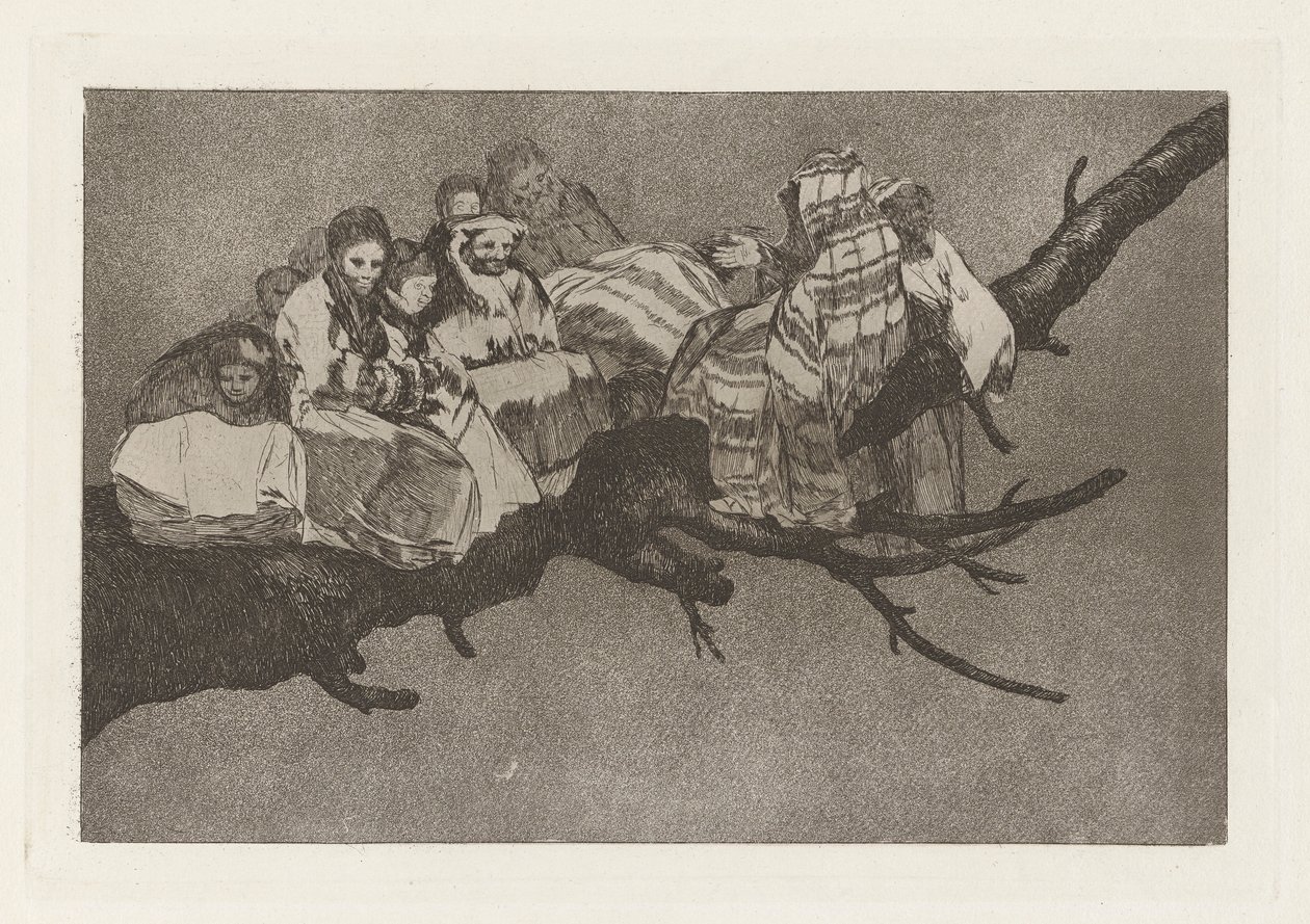 Nonsens latterlig (Ridiculous Folly), også kjent som Andarse por las ramas (To Go Amongst the Branches), fra serien Los disparates (Los proverbios) av Francisco de Goya