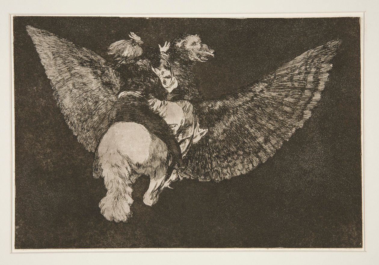 Disparate volante (Flying Folly), pl. 5 fra serien Los proverbios av Francisco de Goya