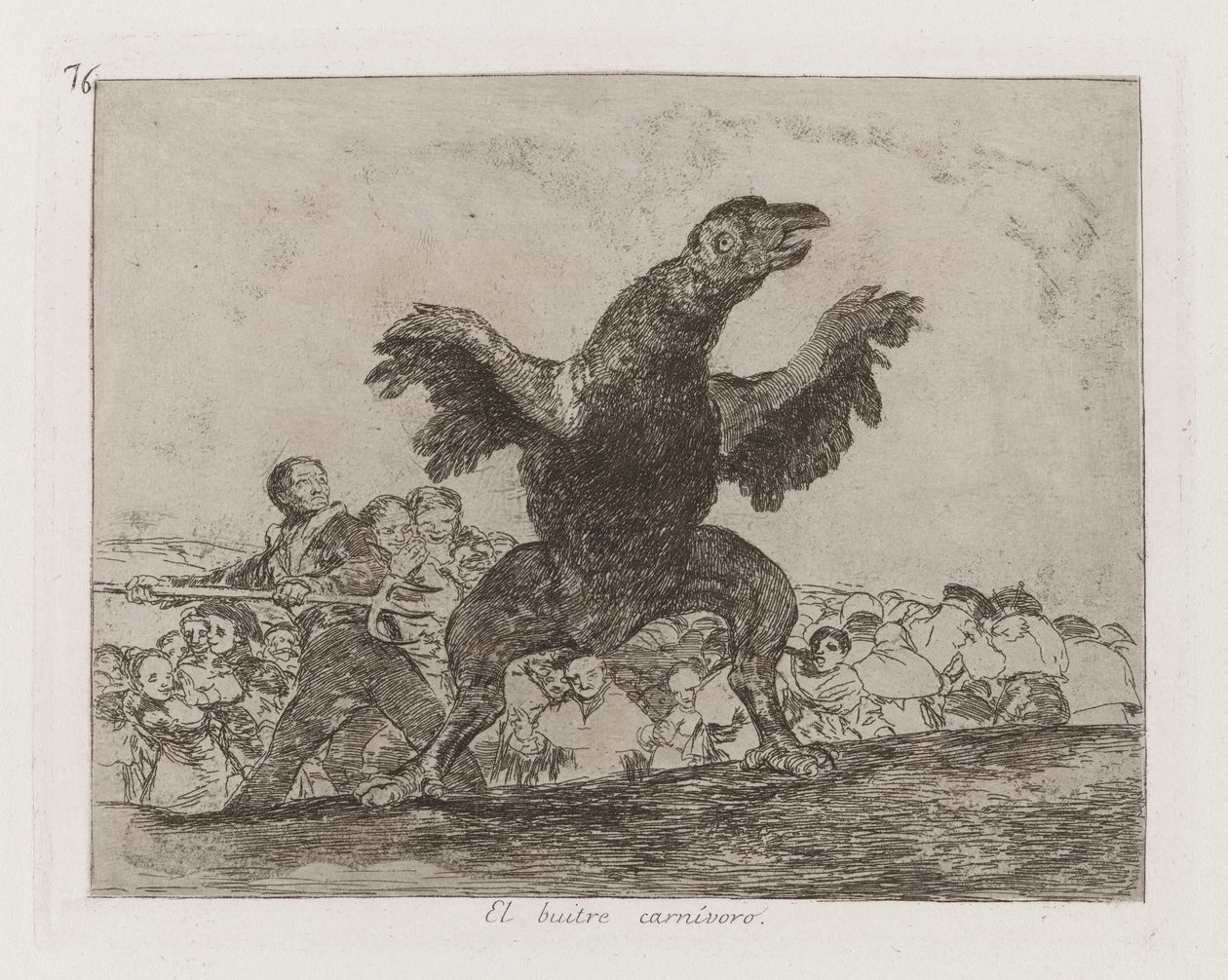 The Carnivorous Vulture, plate 76 fra The Disasters of War av Francisco de Goya