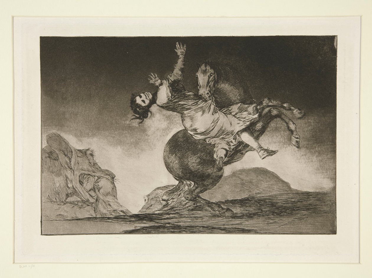 Raptorhesten (The Horse Abductor), pl. 10 fra serien Ordspråk av Francisco de Goya