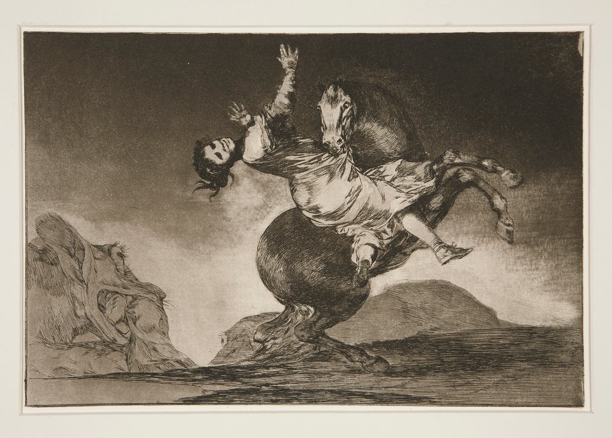 Raptorhesten (The Horse Abductor), pl. 10 fra serien Ordspråk av Francisco de Goya