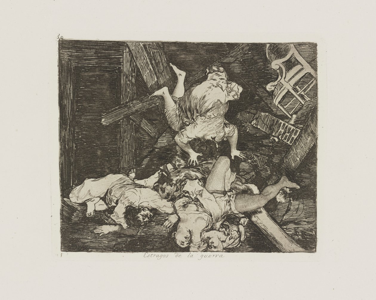 Krigens herjinger. (Krigens herjinger.), pl. 30 fra serien The Disasters of War av Francisco de Goya