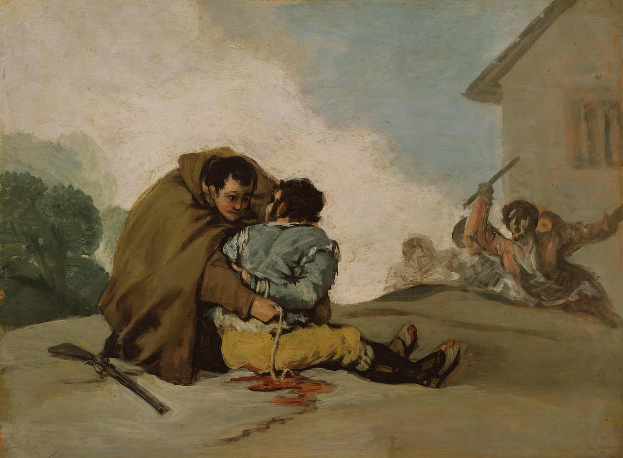 Friar Peter Binds The Maragato with a Rope, ca. 1806. av Francisco de Goya