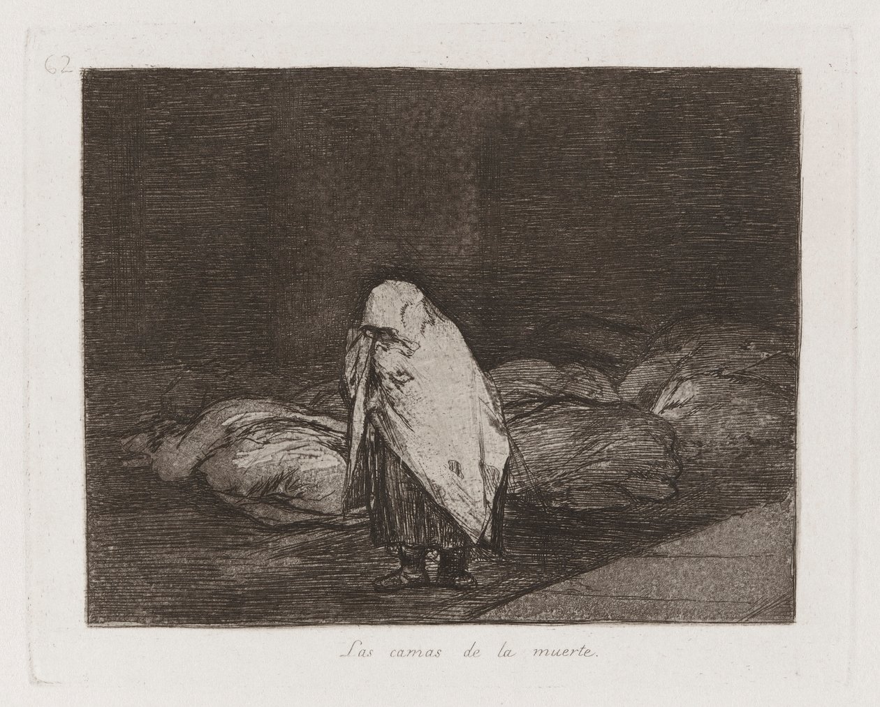 The Beds of Death, plate 62 fra The Disasters of War av Francisco de Goya