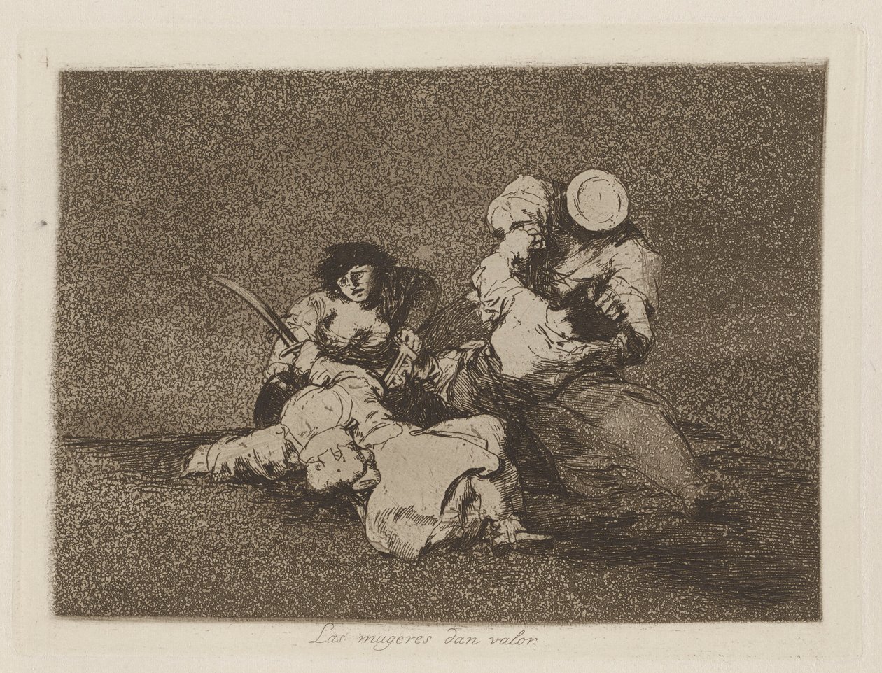 Las mugeres da valor (Kvinnene gir mot), pl. 4 fra serien The Disasters of War av Francisco de Goya