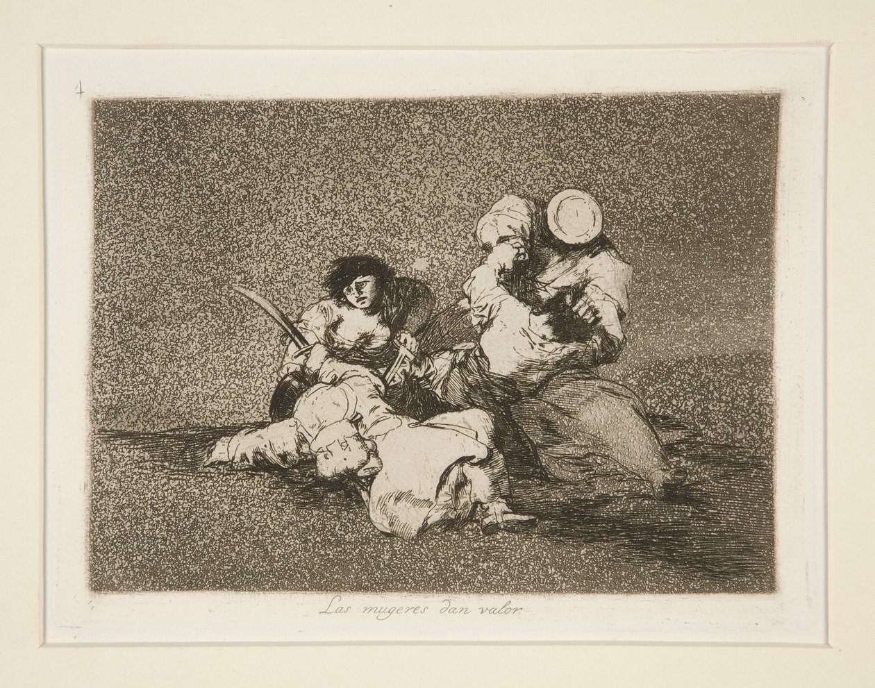 Las mugeres [sic] gir mot (Kvinnene gir mot), pl. 4 fra The Disasters of War av Francisco de Goya