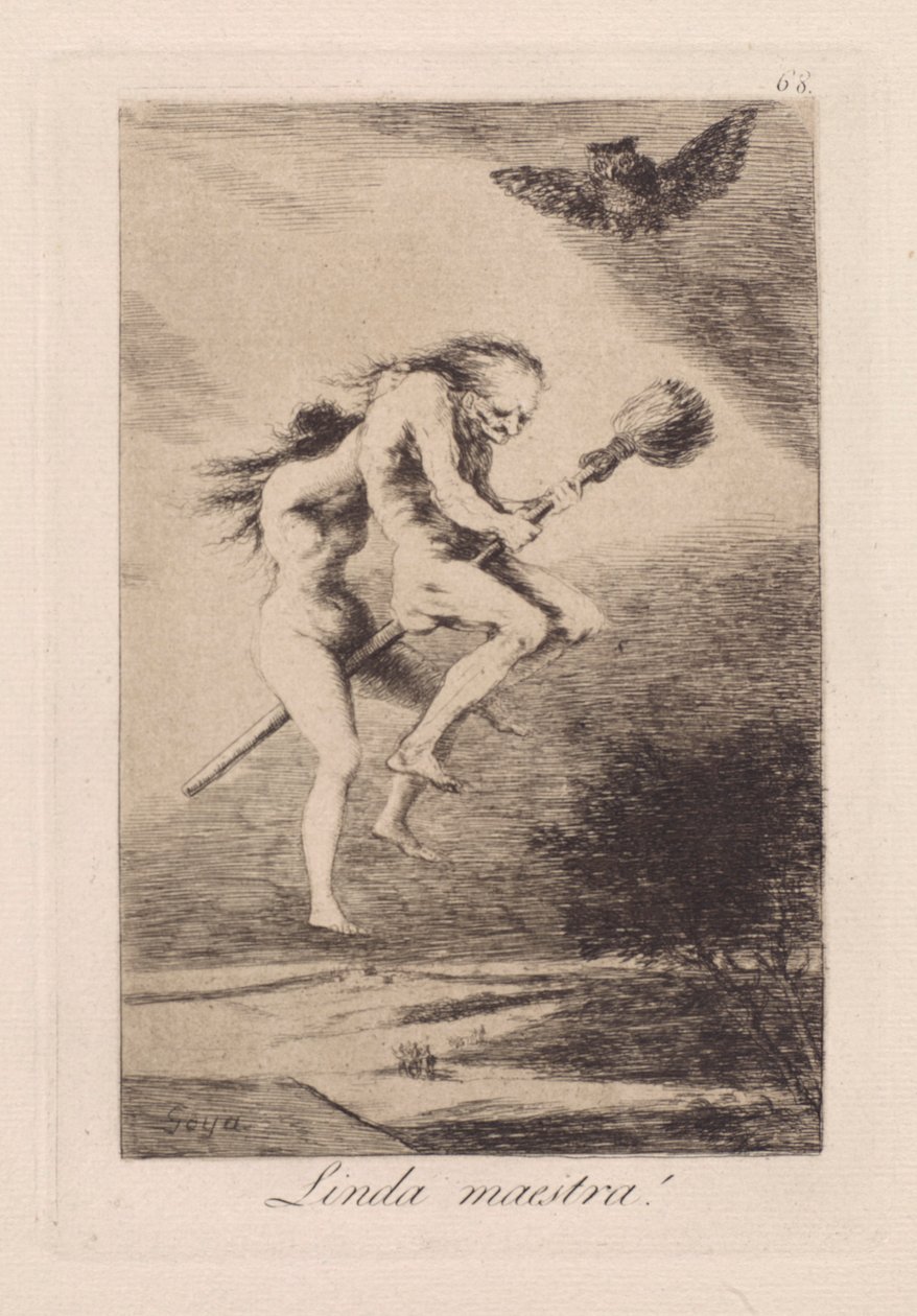 Linda maestra! (pen lærer!), pl. 68 fra serien Los caprichos av Francisco de Goya