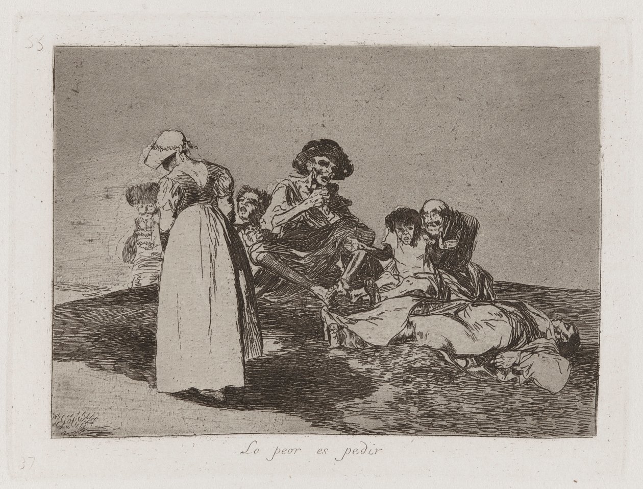 The Worst Is to Beg (The Worst Is to Beg), plate 55 fra The Disasters of War av Francisco de Goya
