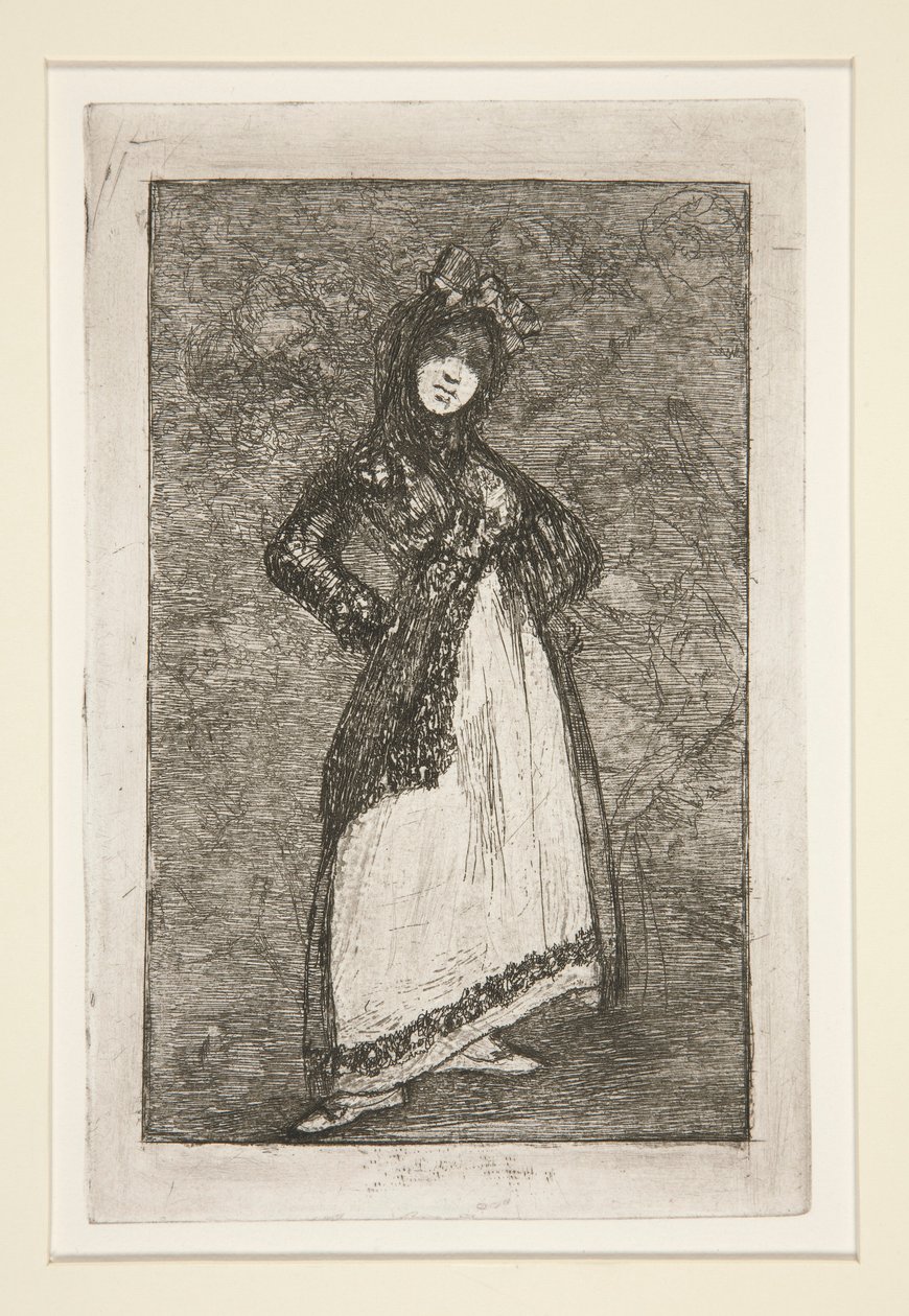 Maja [med mørk bakgrunn] av Francisco de Goya