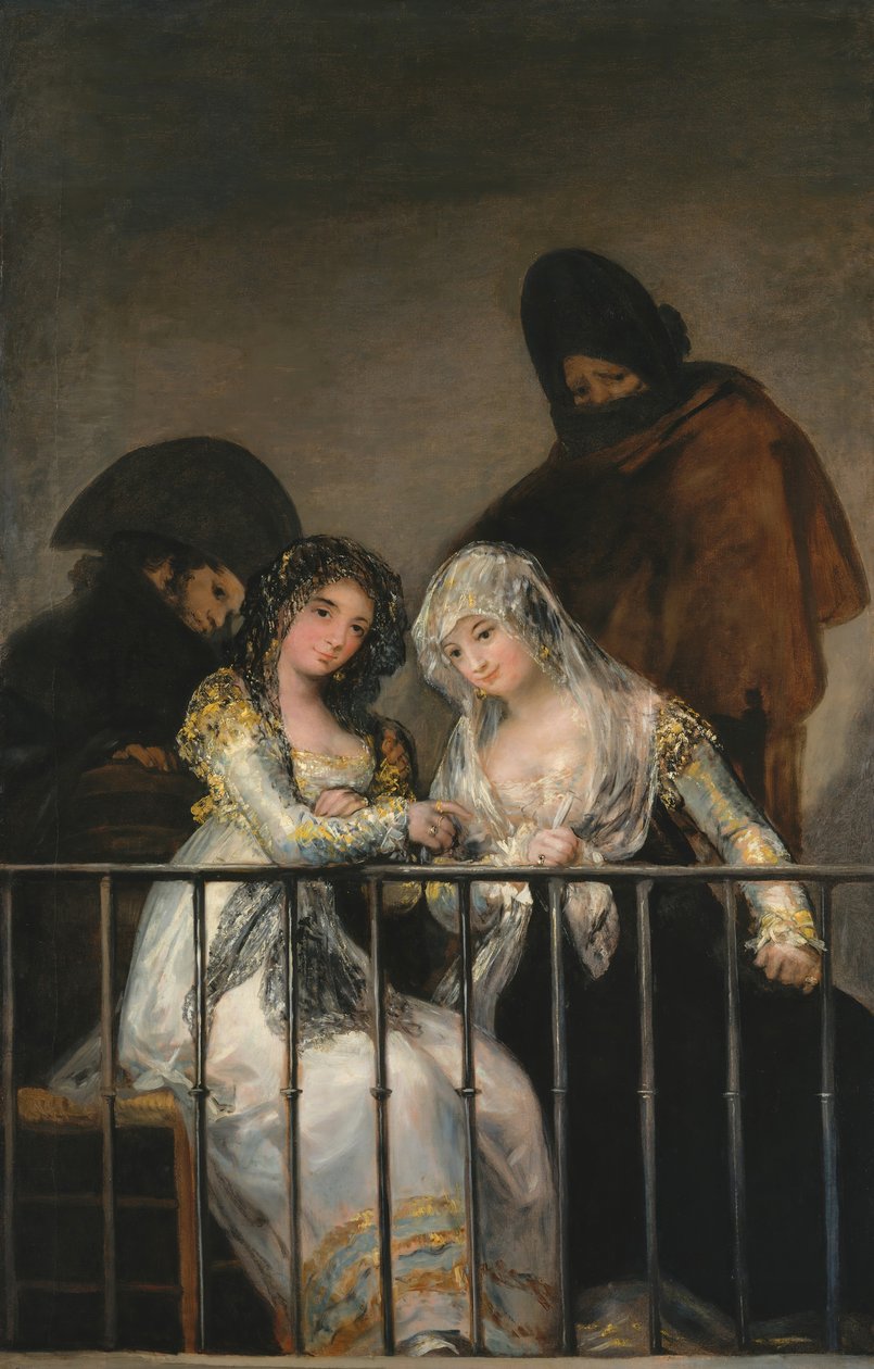 Majas på en balkong, ca. 1800-1810. av Francisco de Goya