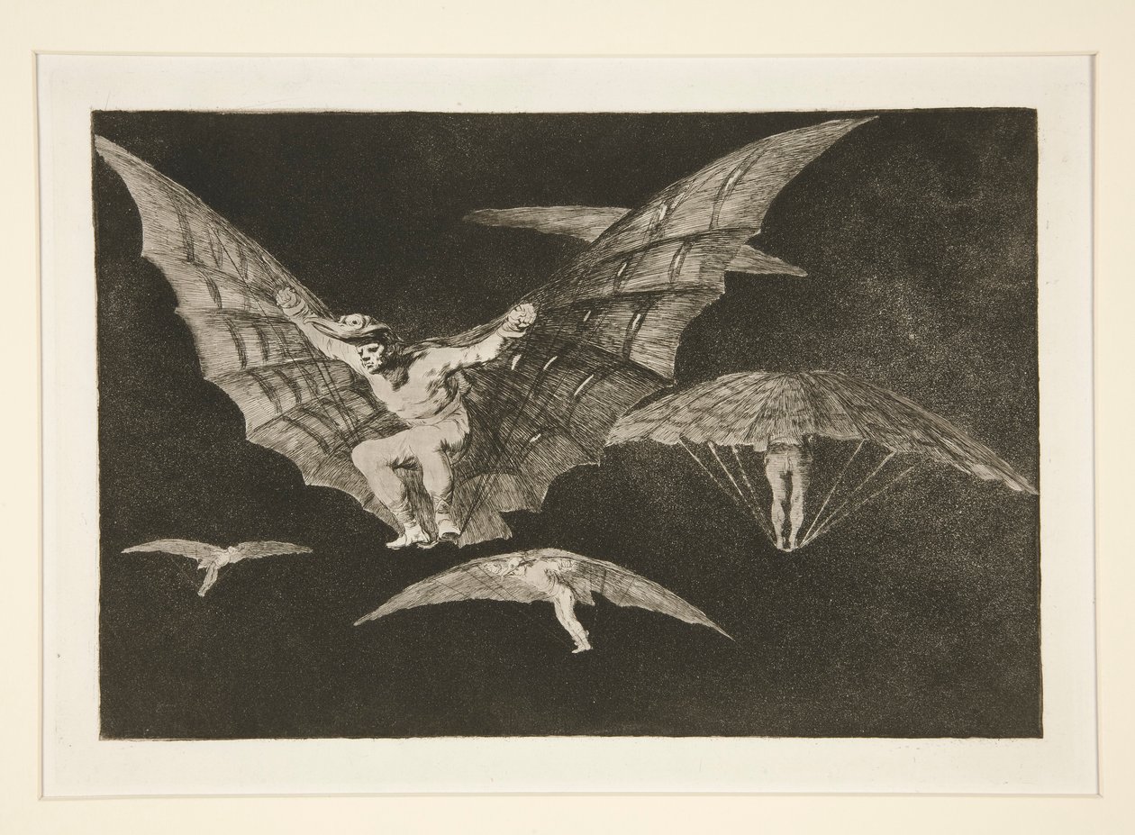 Mode of Flying (A Way of Flying), pl. 13 fra serien The Proverbs av Francisco de Goya