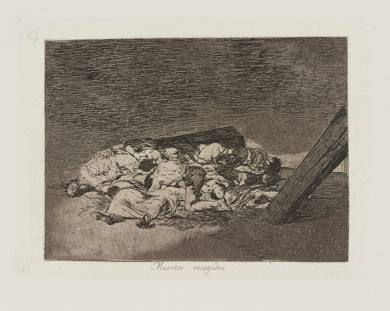 Døde samlet. (Harvest of the Dead.), pl. 63 fra serien The Disasters of War av Francisco de Goya