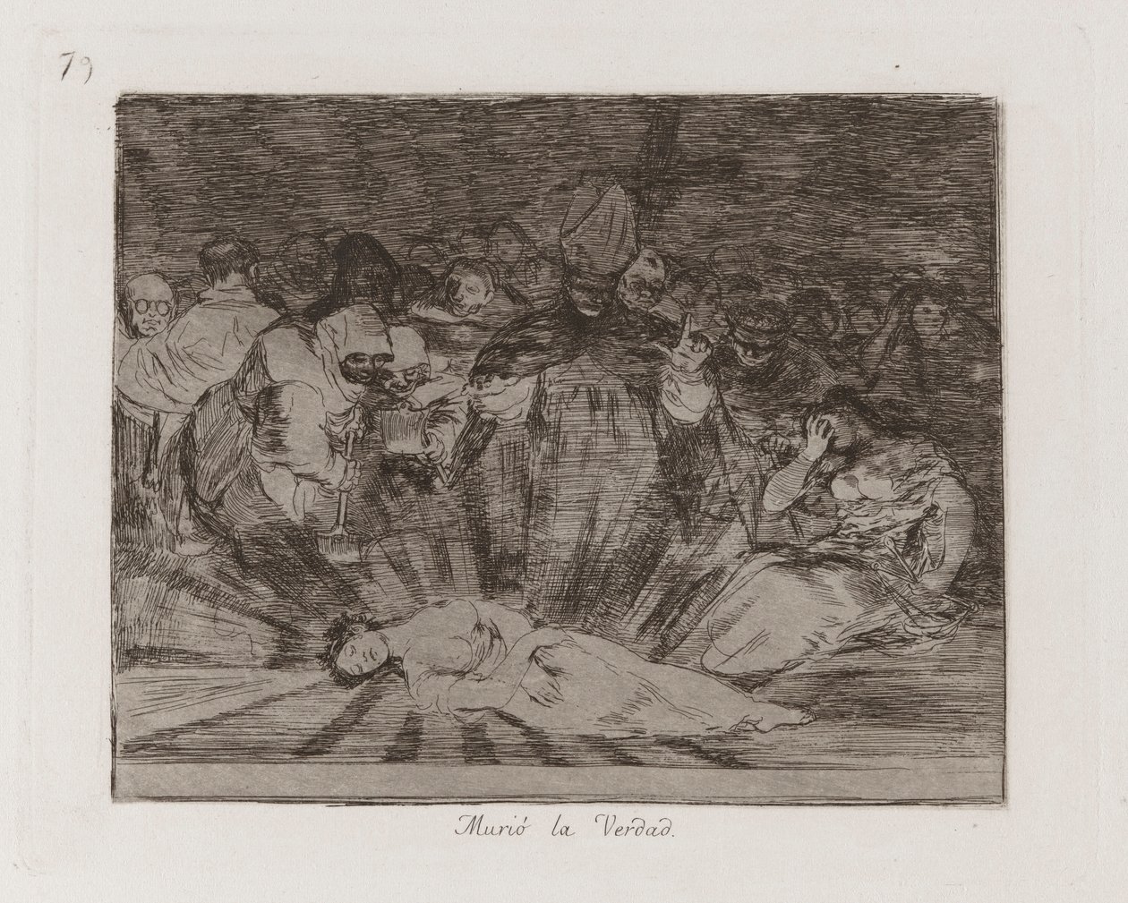 døde? Truth Has Died, plate 79 fra The Disasters of War av Francisco de Goya