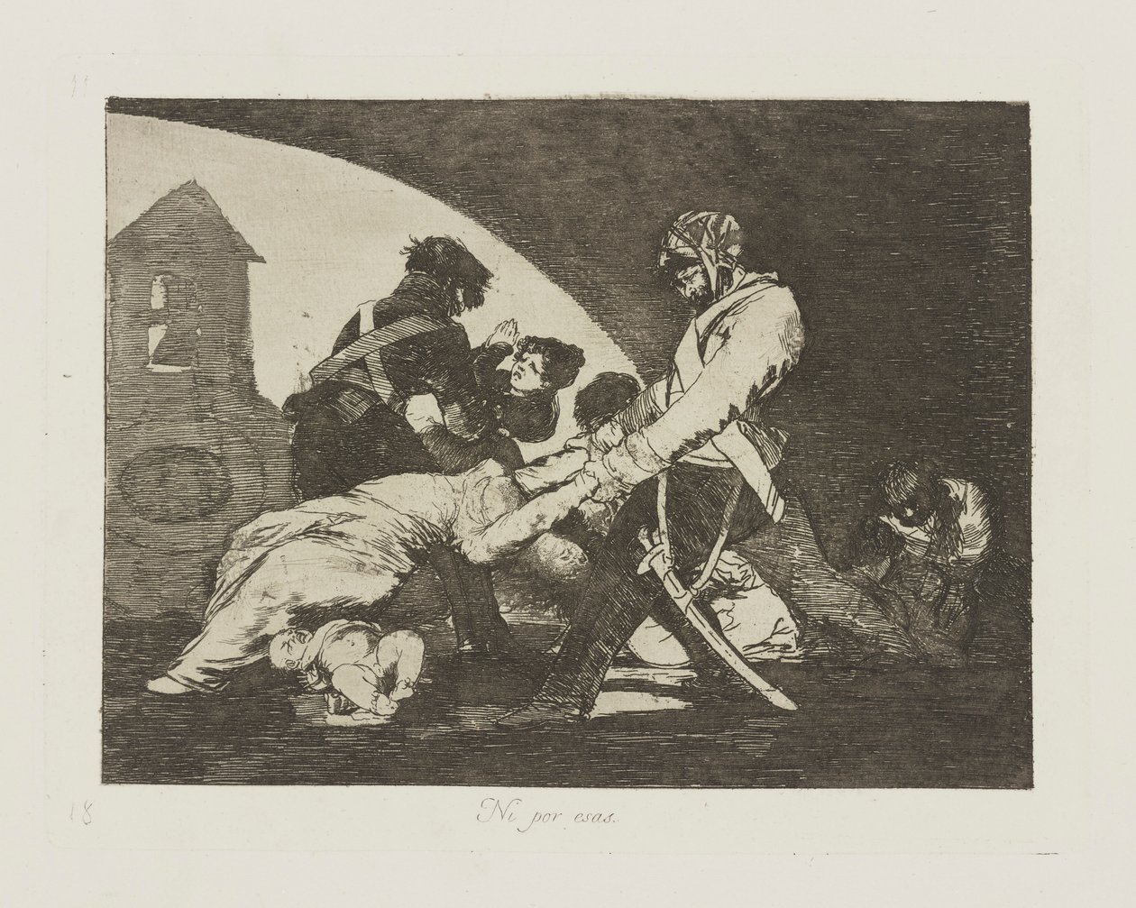 Ikke engang for dem. (Det gjør heller ikke disse.), pl. 11 fra serien The Disasters of War av Francisco de Goya