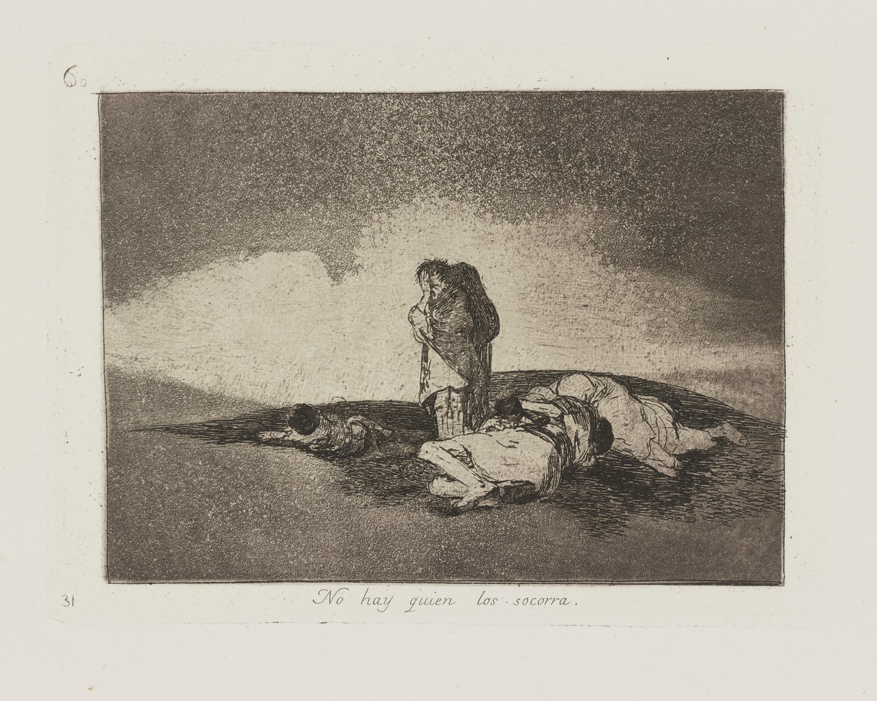 Det er ingen som hjelper dem. (Det er ingen som kan hjelpe dem.), pl. 60 fra serien The Disasters of War av Francisco de Goya