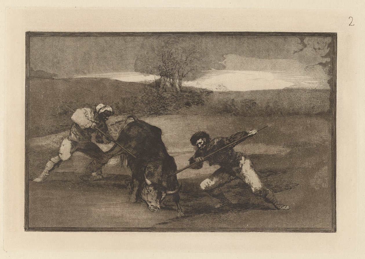 En annen måte å jakte på? fot (En annen måte å jakte på til fots), Plate 2 fra La tauromaquia av Francisco de Goya