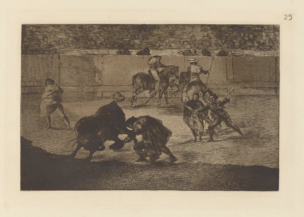 Pepe Illo gjør snittet til oksen (Pepe Illo Making the Pass of the av Francisco de Goya