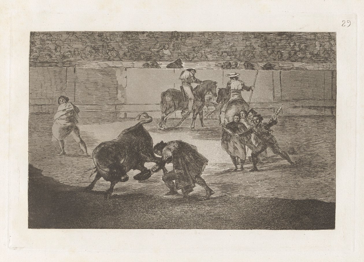 Pepe Illo gjør snittet til oksen (Pepe Illo Making the Pass of the av Francisco de Goya