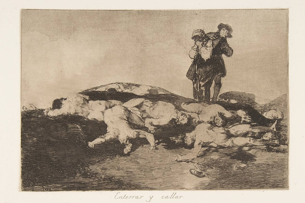 Plate 18 fra The Disasters of War Los Desastres de la Guerra: Bury..., 1810-20, publisert 1863. av Francisco de Goya