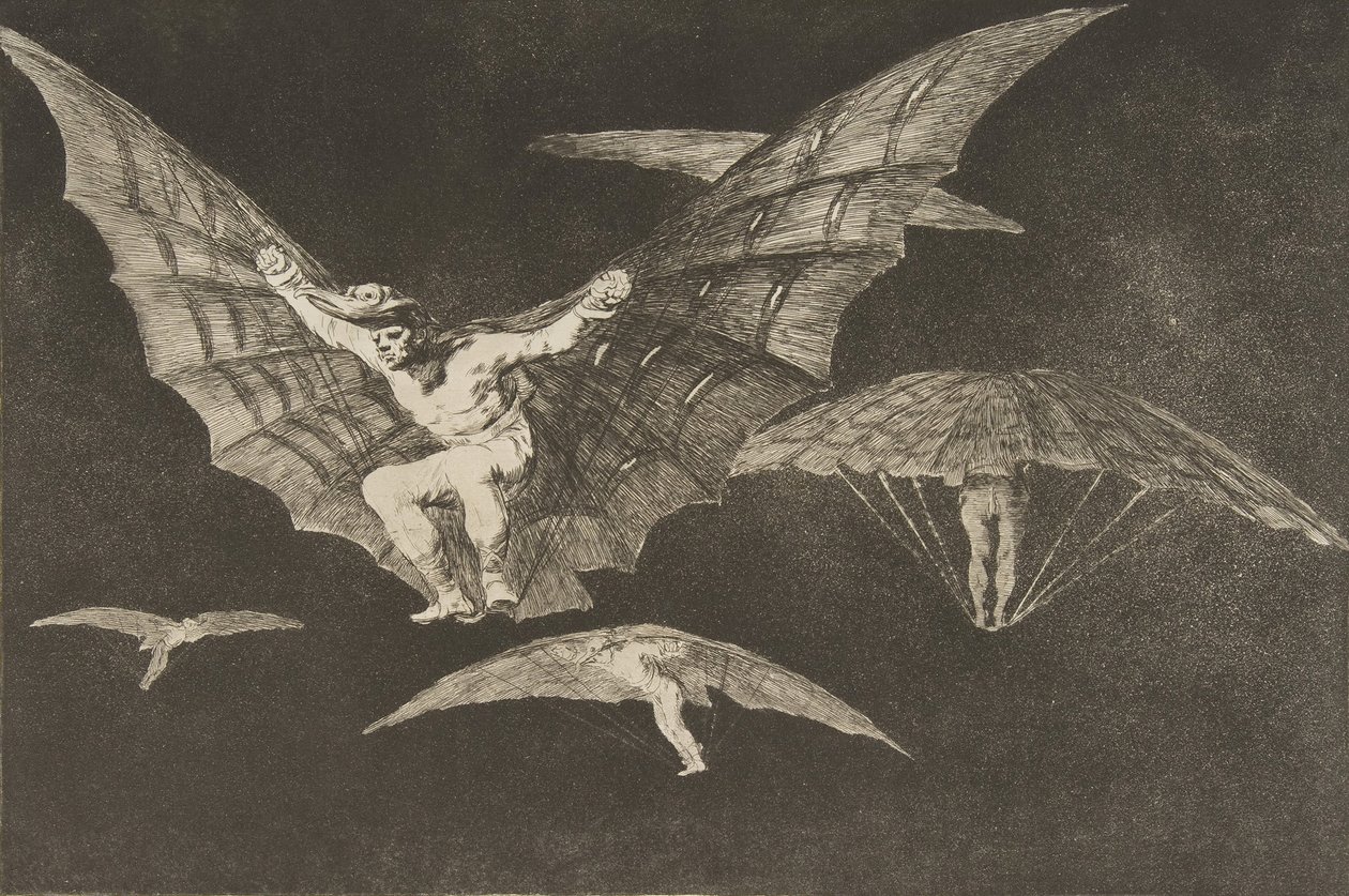 Plate 13 fra The Disparates: A Way of Flying, ca. 1816-23 utgitt 1864. av Francisco de Goya