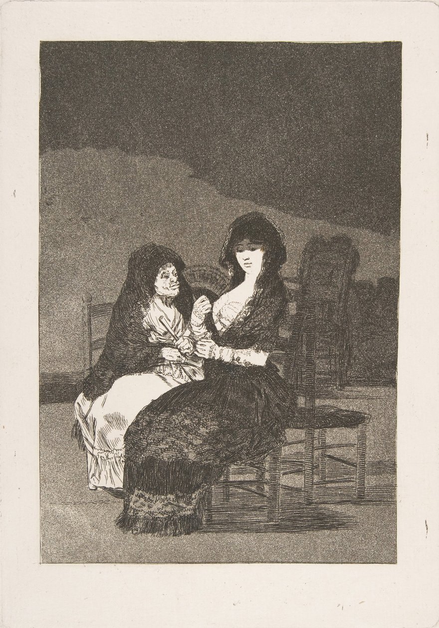 Plate 15 fra Los Caprichos: Pretty Advice Vakkert råd, 1799. av Francisco de Goya