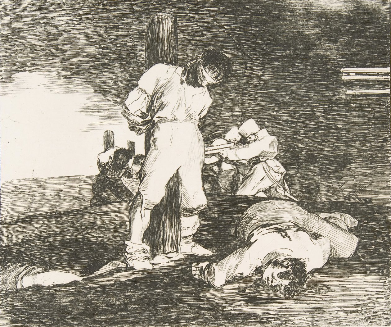 Plate 15 fra The Disasters of War Los Desastres de la Guerra: Og det er ingen hjelp...., 1810. av Francisco de Goya