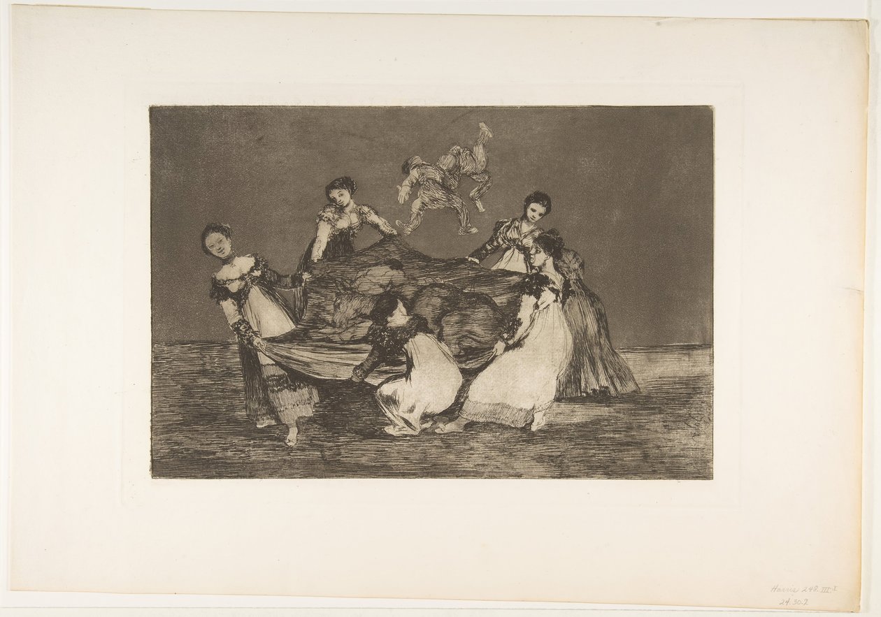 Plate 1 fra Disparates: Feminin dårskap, ca. 1816-23 utgitt 1864. av Francisco de Goya