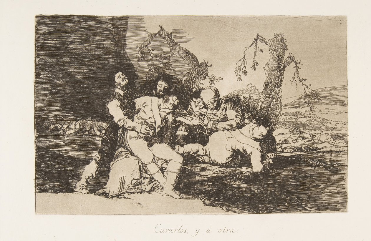 Plate 20 fra The Disasters of War Los Desastres de la Guerra: Get t..., 1810 publisert 1863. av Francisco de Goya