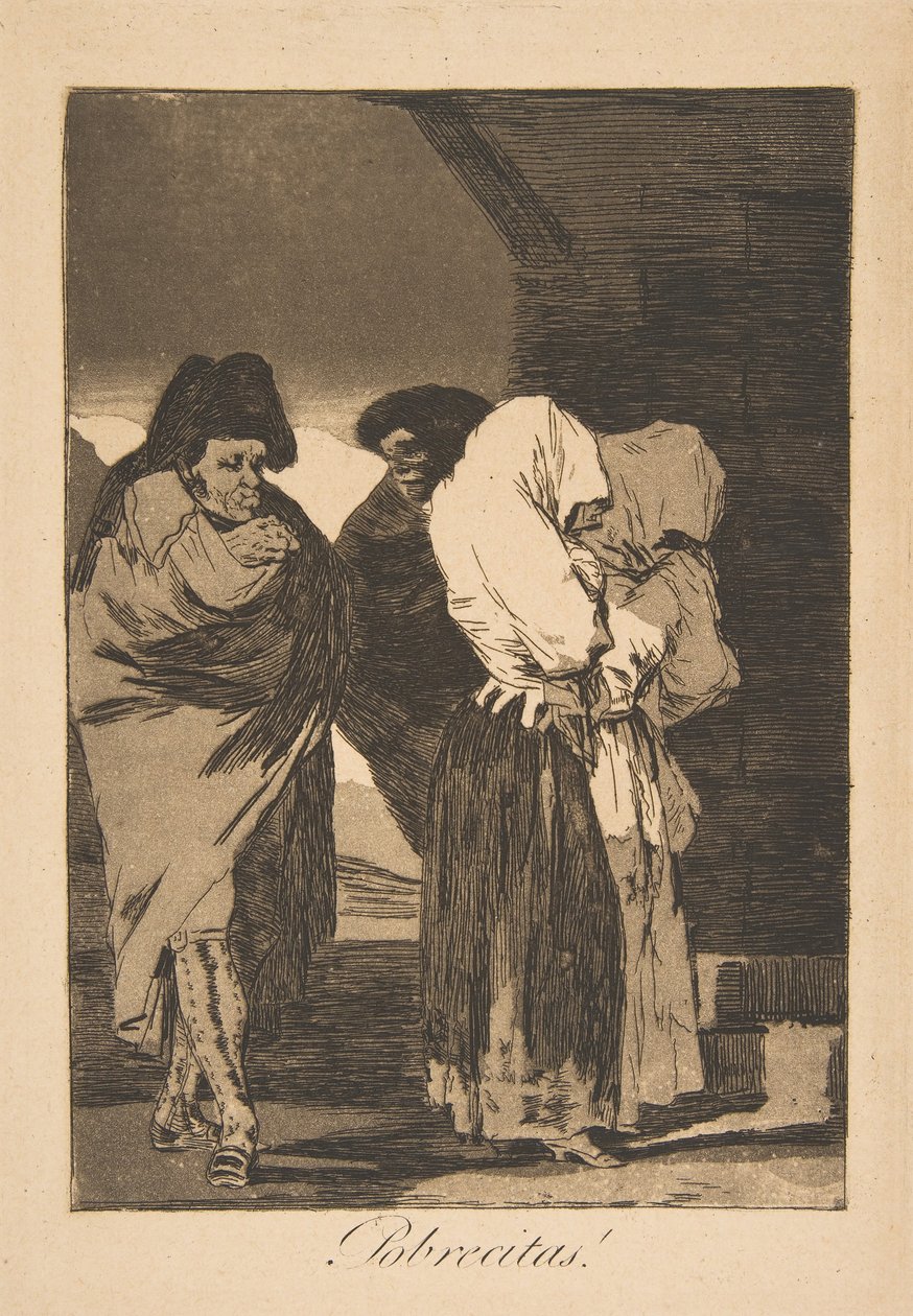 Tallerken 22 fra Los Caprichos: Stakkars små jenter! Probrecitas!, 1799, posthumt inntrykk. av Francisco de Goya