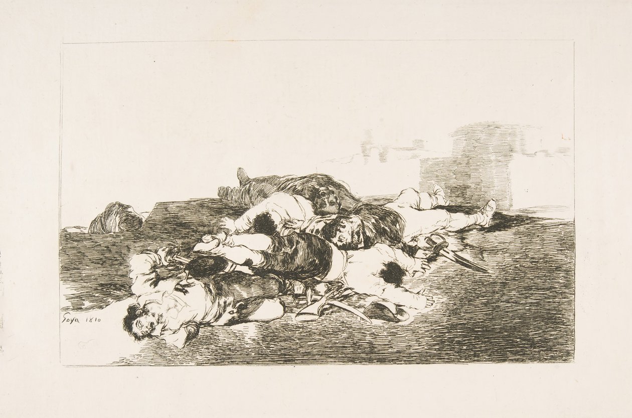 Plate 22 fra The Disasters of War Los Desastres de la Guerra: Enda verre. Både og..., 1810. av Francisco de Goya