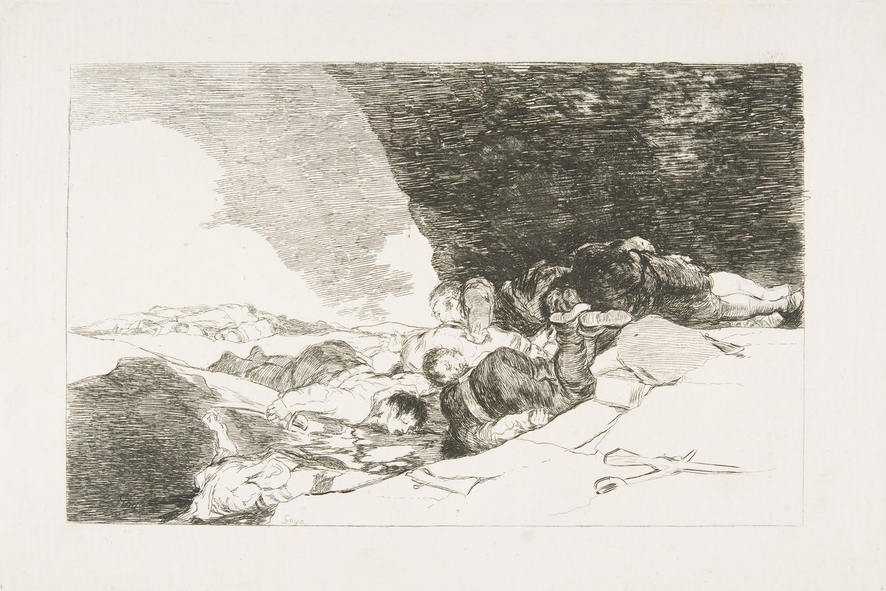 Plate 23 fra The Disasters of War Los Desastres de la Guerra: The Same Elsewhere. ..., 1810. av Francisco de Goya