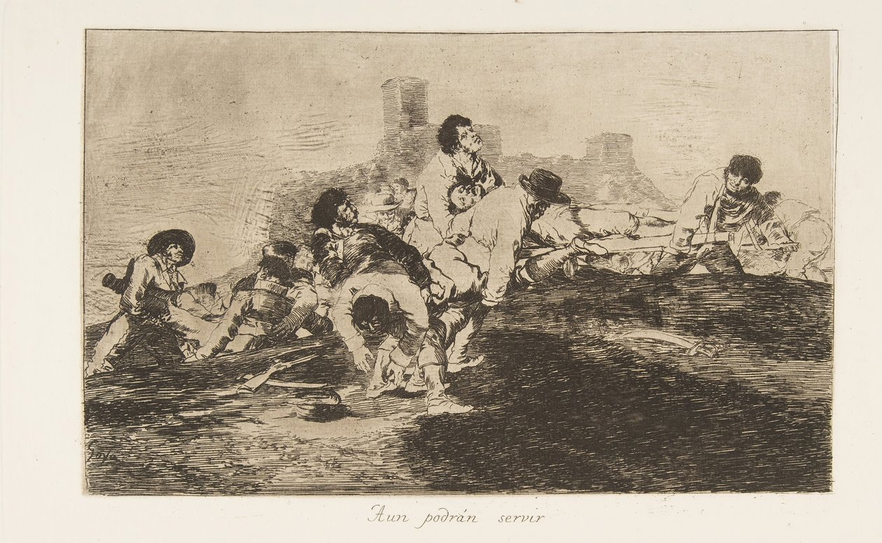 Plate 24 fra The Disasters of War Los Desastres de la Guerra: They ..., 1810 publisert 1863. av Francisco de Goya