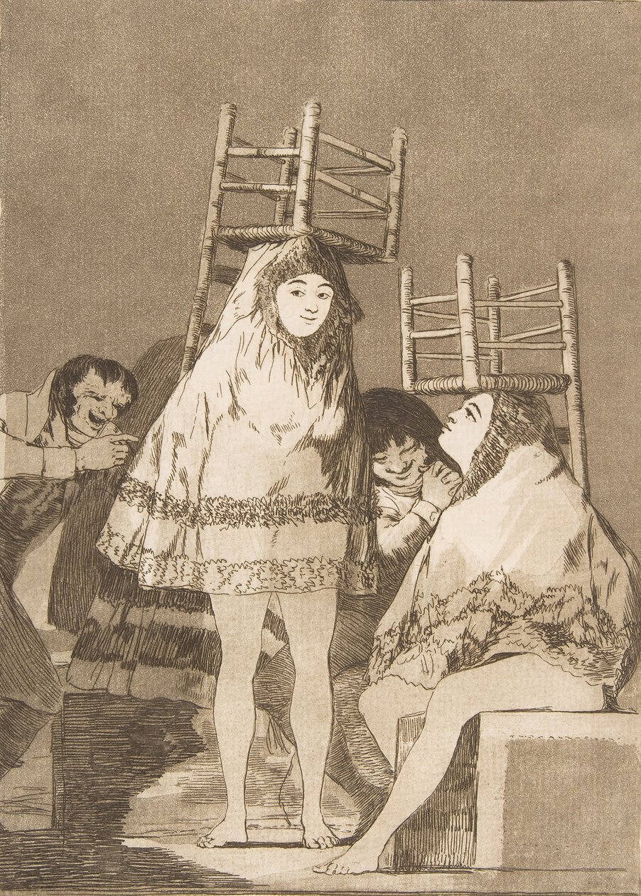 Plate 26 fra Los Caprichos: De har allerede et sete De har allerede et sete., 1799. av Francisco de Goya