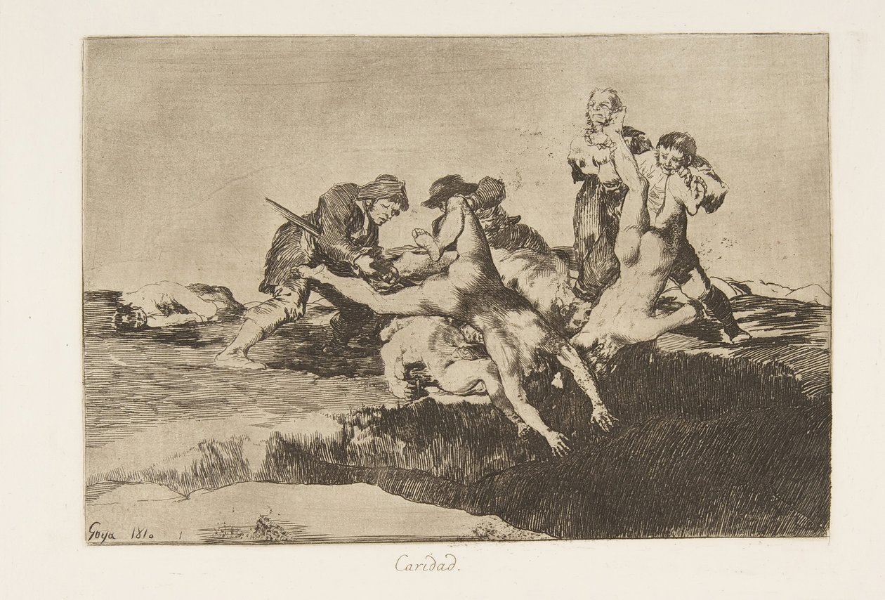 Plate 27 fra The Disasters of War Los Desastres de la Guerra: Char..., 1810 publisert 1863. av Francisco de Goya