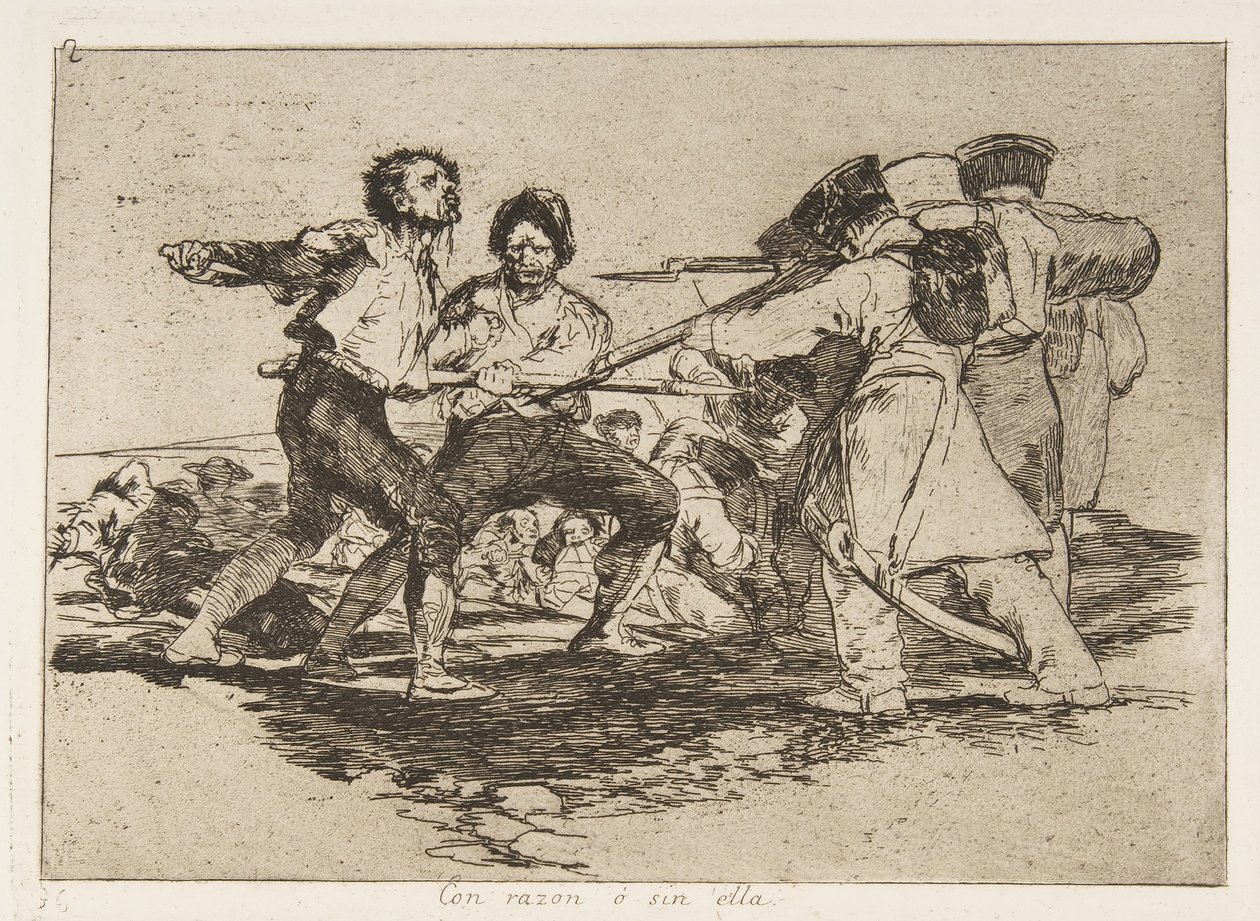 Plate 2 fra The Disasters of War Los Desastres de la Guerra: Rightl..., 1810 publisert 1863. av Francisco de Goya