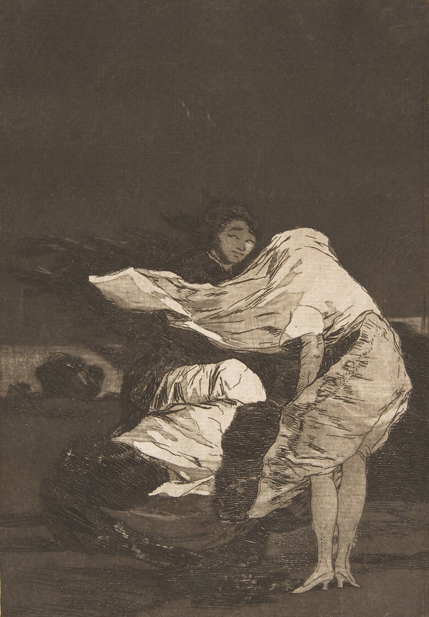 Plate 36 fra Los Caprichos: A bad night Mala noche., ca. 1797-98. av Francisco de Goya