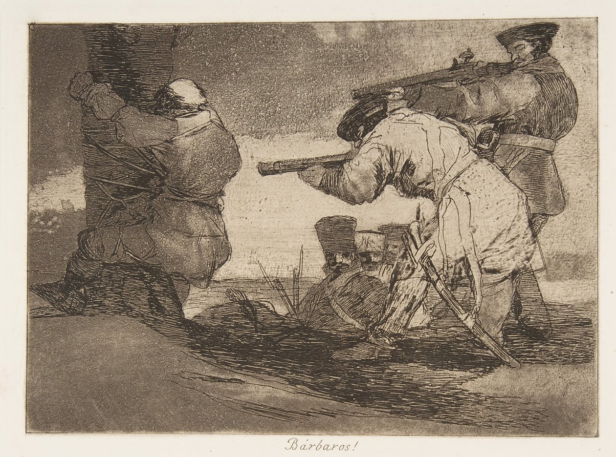 Plate 38 fra The Disasters of War Los Desastres de La Guerra: Barba..., 1810 publisert 1863. av Francisco de Goya
