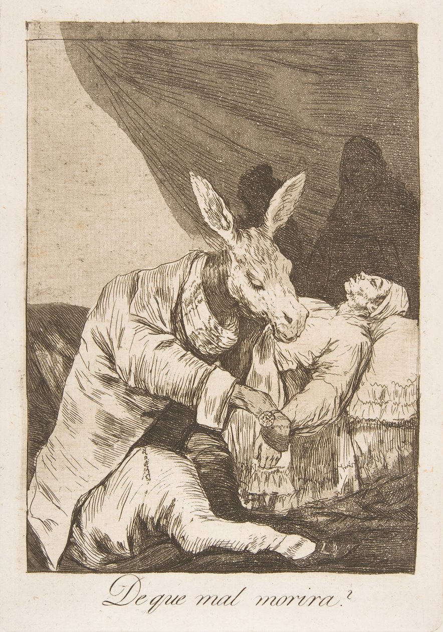 Plate 40 fra Los Caprichos: Hvor syk vil han dø De que mal morira, 1799. av Francisco de Goya