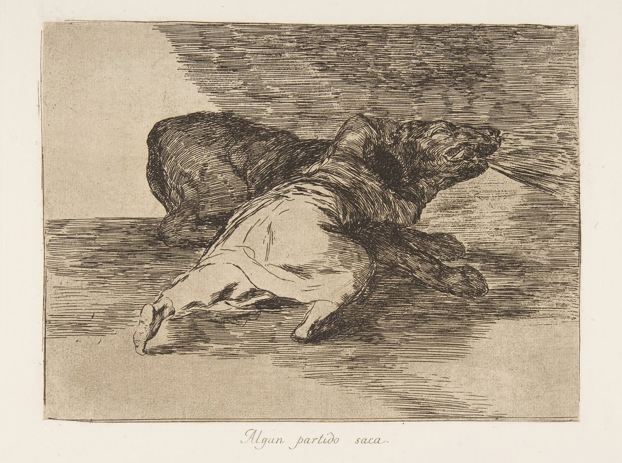 Plate 40 fra The Disasters of War Los Desastres de La Guerra: He ge..., 1810 publisert 1863. av Francisco de Goya