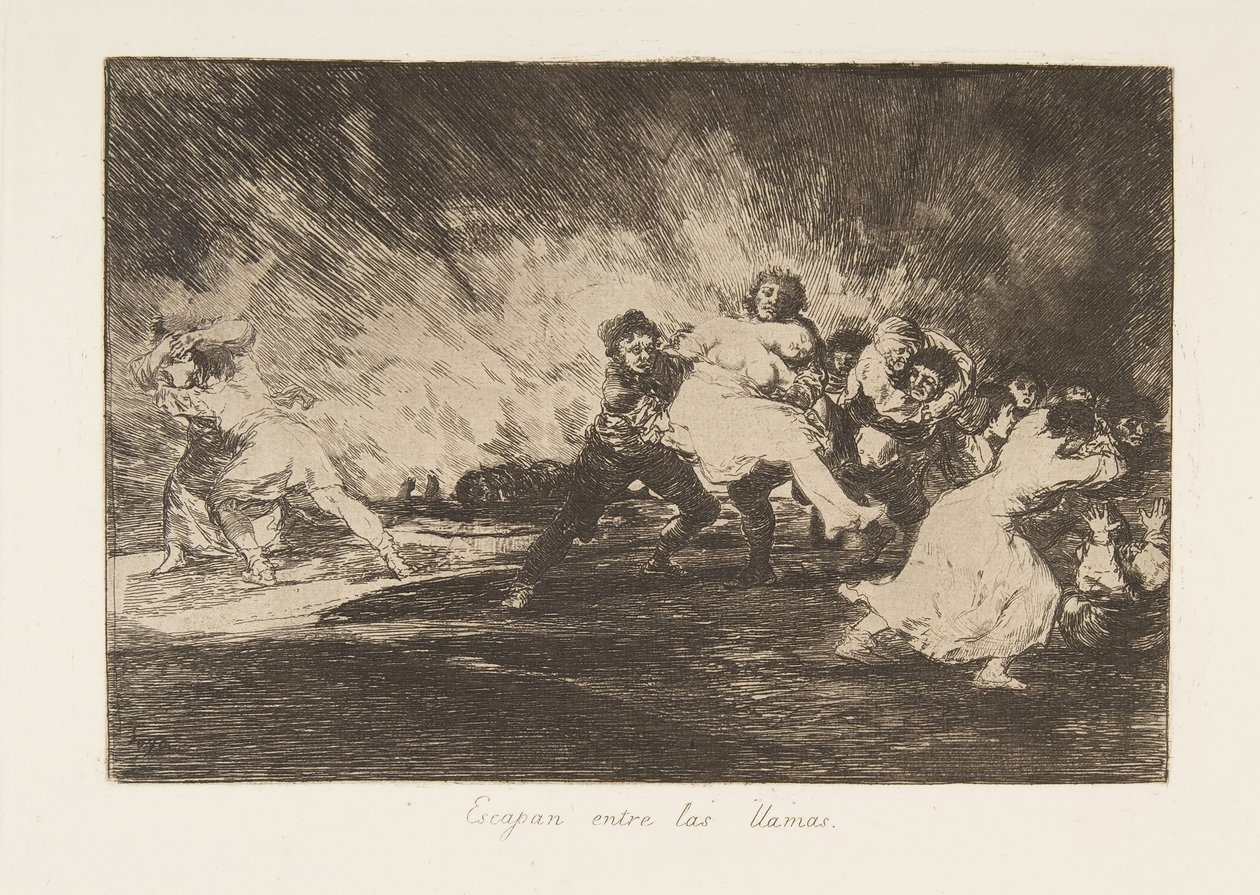 Plate 41 fra The Disasters of War Los Desastres de La Guerra: They ..., 1810 publisert 1863. av Francisco de Goya