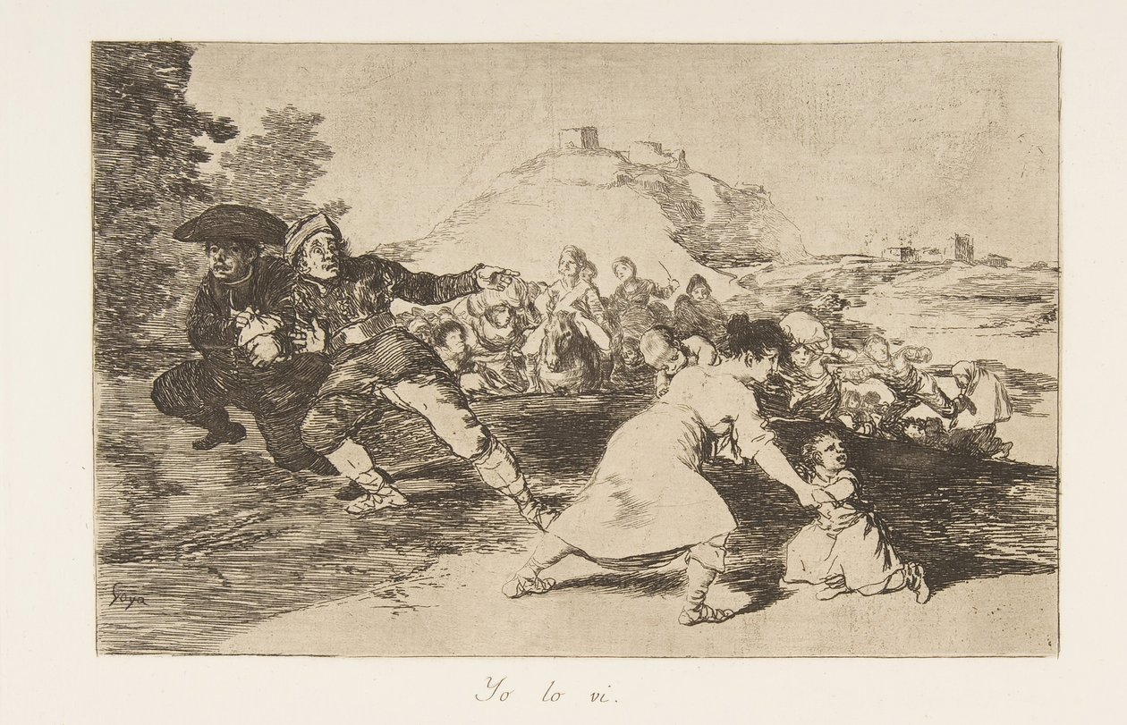 Plate 44 fra The Disasters of War Los Desastres de la Guerra: I saw..., 1810 publisert 1863. av Francisco de Goya