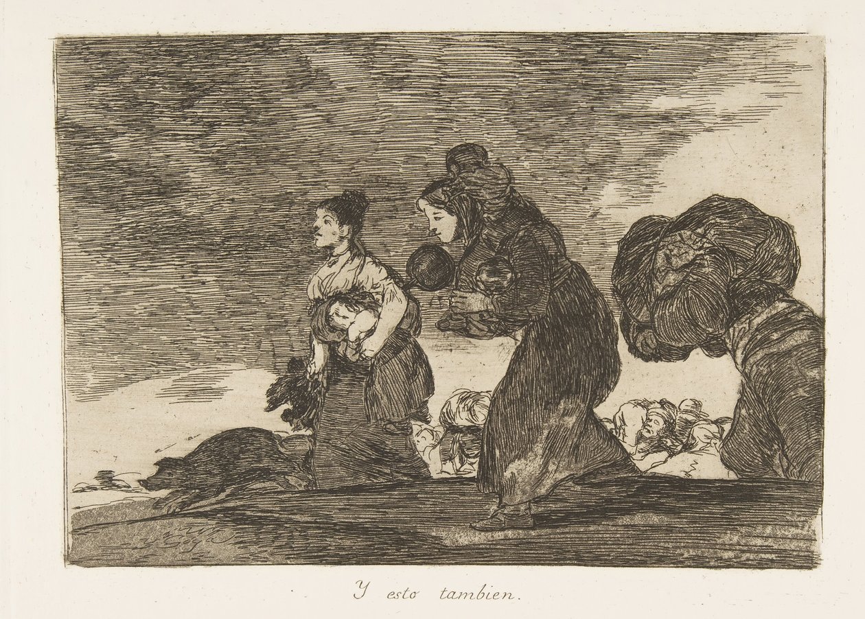 Plate 45 fra The Disasters of War Los Desastres de la Guerra: And t..., 1810 publisert 1863. av Francisco de Goya