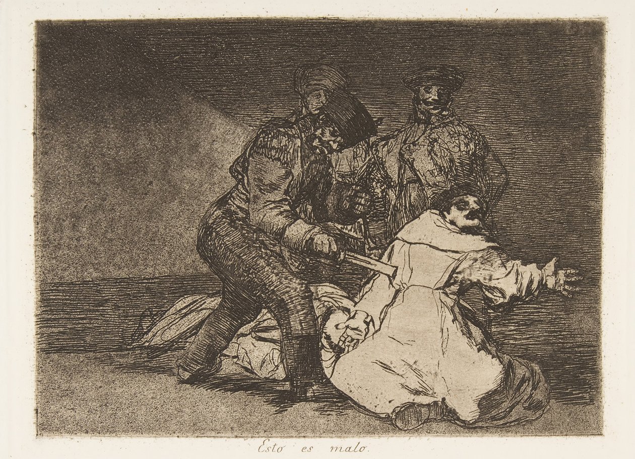 Plate 46 fra The Disasters of War Los Desastres de la Guerra: This ..., 1810 publisert 1863. av Francisco de Goya