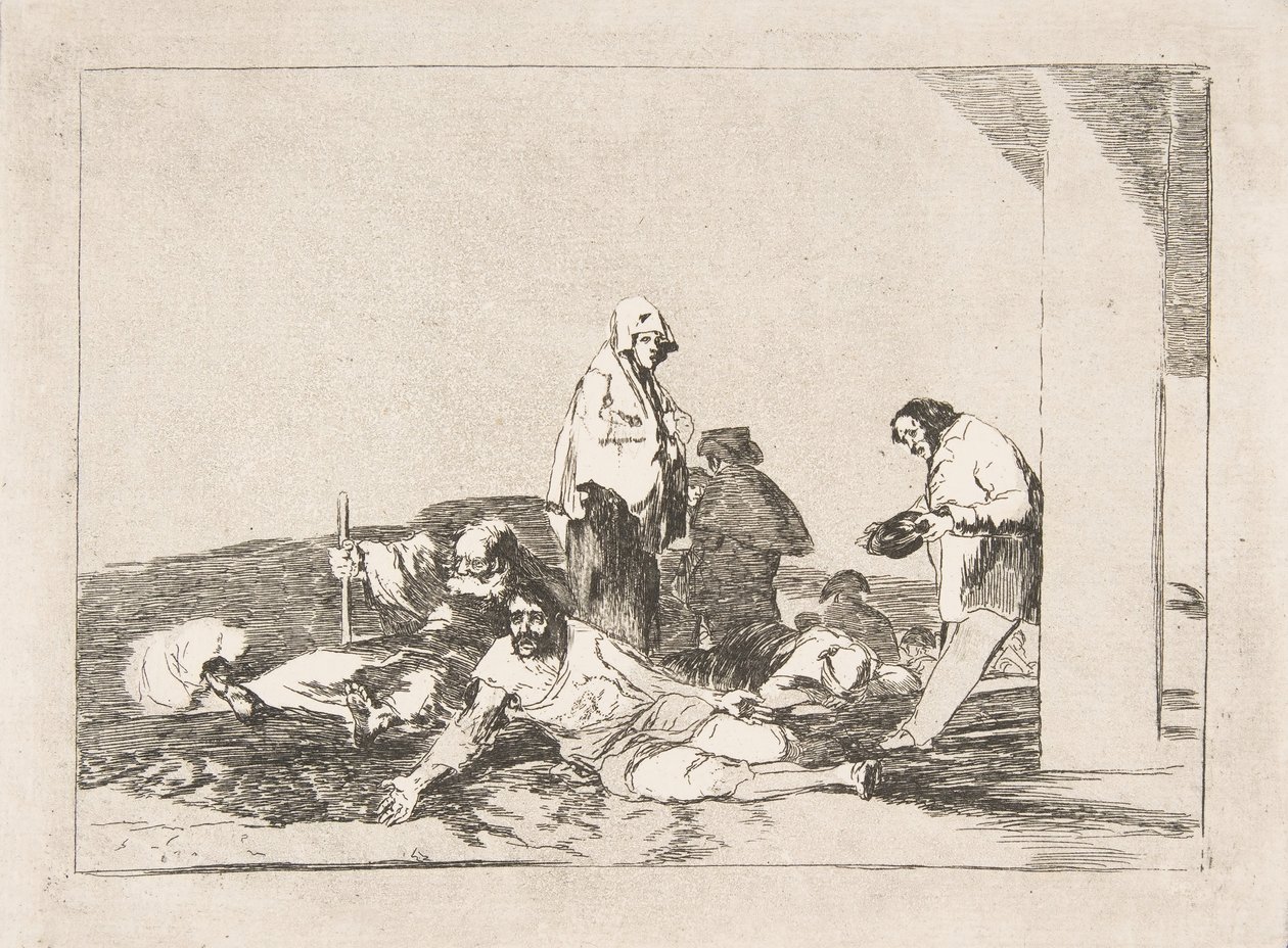 Plate 58 fra The Disasters of War Los Desastres de la Guerra: Det nytter ikke å gråte ..., 1811-12. av Francisco de Goya